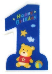 1 Candle - My First Birthday - Blue